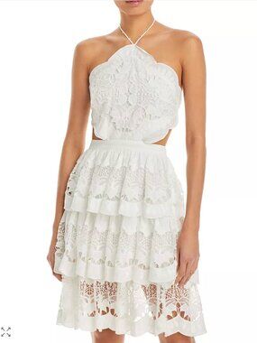 Farm Rio White Richilier Midi Dress Off-White Basic M